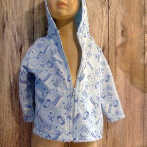 Mon Petit Blue Zip-Up Jacket with Hood